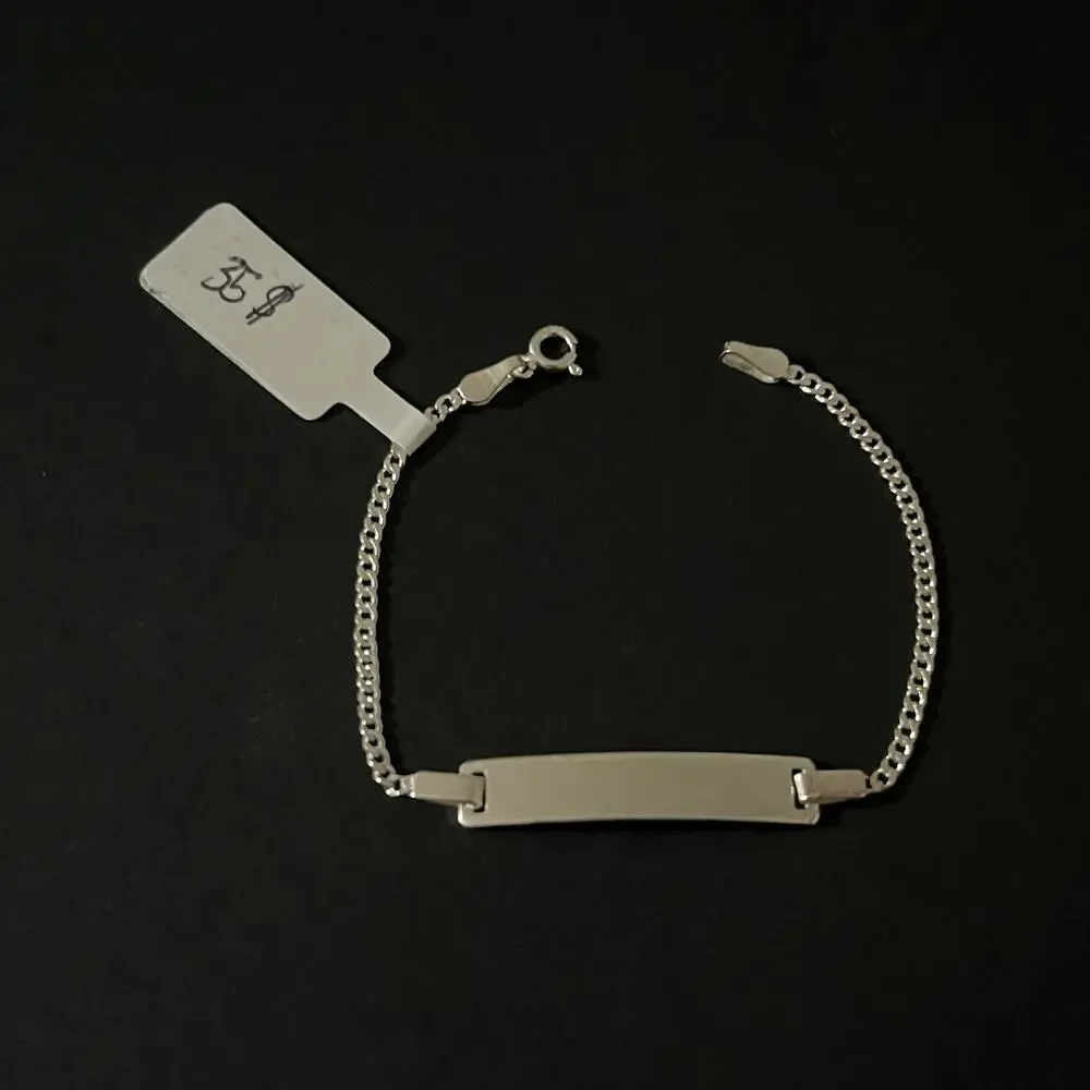 Esclava Con Plaquita De Plata 925,925 Silver Bracelet - 6 Inch